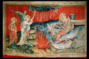 A második trombita és a hajótörés, 21. szám az "Angers apokalipsziséből", 1373-87 (faliszőnyeg)